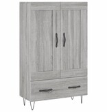 VidaXL Hoge kast 69,5x31x115 cm bewerkt hout grijs sonoma eikenkleurig