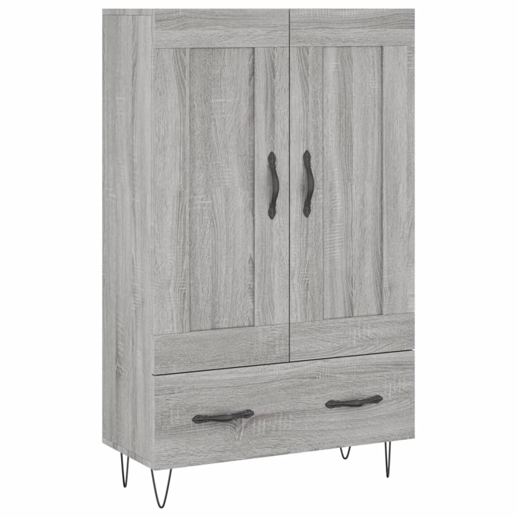 VidaXL Hoge kast 69,5x31x115 cm bewerkt hout grijs sonoma eikenkleurig