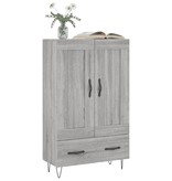 VidaXL Hoge kast 69,5x31x115 cm bewerkt hout grijs sonoma eikenkleurig