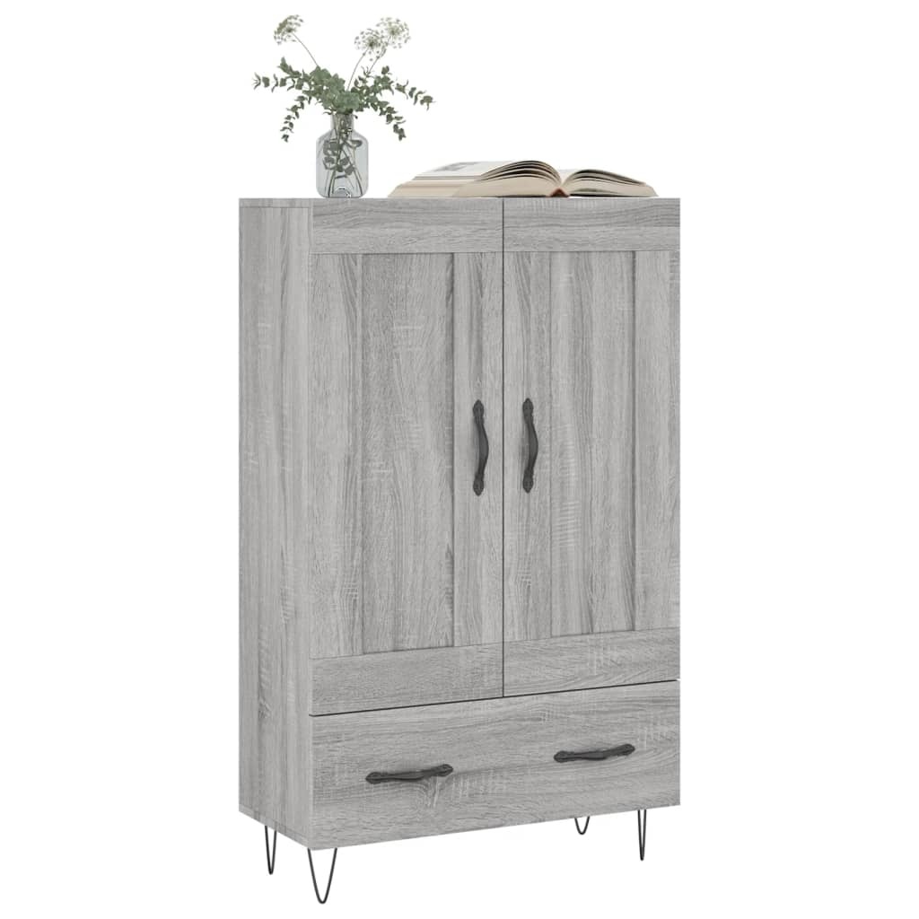 VidaXL Hoge kast 69,5x31x115 cm bewerkt hout grijs sonoma eikenkleurig