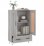 VidaXL Hoge kast 69,5x31x115 cm bewerkt hout grijs sonoma eikenkleurig