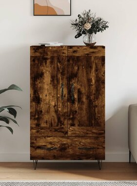 VidaXL Hoge kast 69,5x31x115 cm bewerkt hout gerookt eikenkleurig