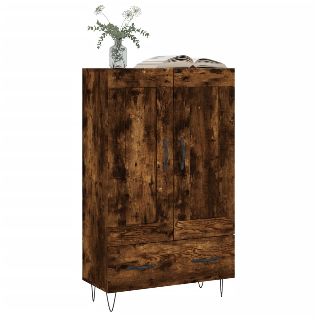 VidaXL Hoge kast 69,5x31x115 cm bewerkt hout gerookt eikenkleurig