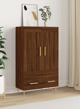 VidaXL Hoge kast 69,5x31x115 cm bewerkt hout bruineikenkleurig