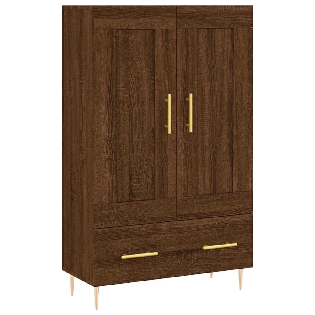VidaXL Hoge kast 69,5x31x115 cm bewerkt hout bruineikenkleurig