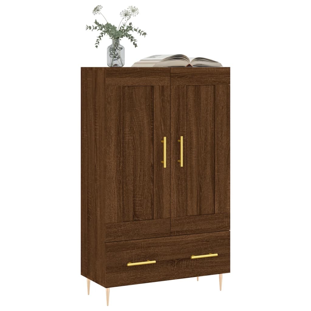 VidaXL Hoge kast 69,5x31x115 cm bewerkt hout bruineikenkleurig