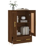 VidaXL Hoge kast 69,5x31x115 cm bewerkt hout bruineikenkleurig