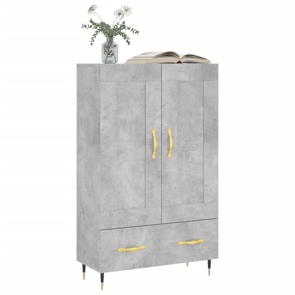 VidaXL Hoge kast 69,5x31x115 cm bewerkt hout betongrijs