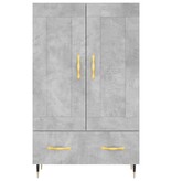 VidaXL Hoge kast 69,5x31x115 cm bewerkt hout betongrijs