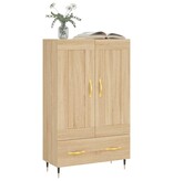 vidaXL Hoge kast 69,5x31x115 cm bewerkt hout sonoma eikenkleurig