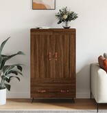 VidaXL Hoge kast 69,5x31x115 cm bewerkt hout bruineikenkleurig