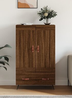 VidaXL Hoge kast 69,5x31x115 cm bewerkt hout bruineikenkleurig