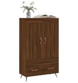 VidaXL Hoge kast 69,5x31x115 cm bewerkt hout bruineikenkleurig