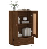 VidaXL Hoge kast 69,5x31x115 cm bewerkt hout bruineikenkleurig