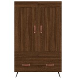 VidaXL Hoge kast 69,5x31x115 cm bewerkt hout bruineikenkleurig