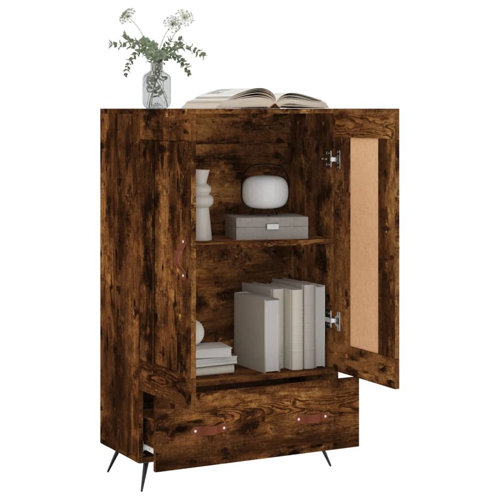 VidaXL Hoge kast 69,5x31x115 cm bewerkt hout gerookt eikenkleurig