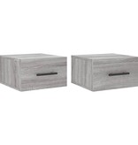 VidaXL Nachtkastjes 2 st wandgemonteerd 35x35x20 cm grijs sonoma eiken