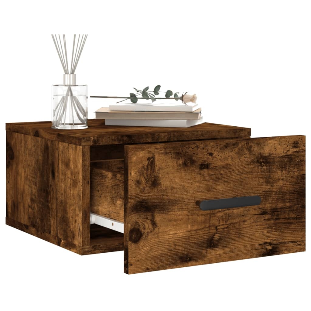 VidaXL Nachtkastjes 2 st wandgemonteerd 35x35x20 cm gerookt eikenkleur