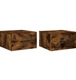 VidaXL Nachtkastjes 2 st wandgemonteerd 35x35x20 cm gerookt eikenkleur
