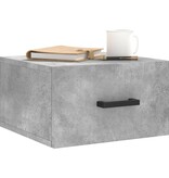 VidaXL Nachtkastjes 2 st wandgemonteerd 35x35x20 cm betongrijs