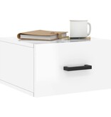 VidaXL Nachtkastje wandgemonteerd 35x35x20 cm hoogglans wit