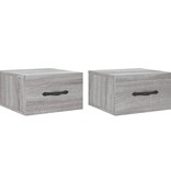 VidaXL Nachtkastjes 2 st wandgemonteerd 35x35x20 cm grijs sonoma eiken