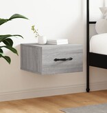 VidaXL Nachtkastje wandgemonteerd 35x35x20 cm grijs sonoma eikenkleur