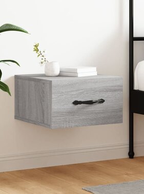 VidaXL Nachtkastje wandgemonteerd 35x35x20 cm grijs sonoma eikenkleur