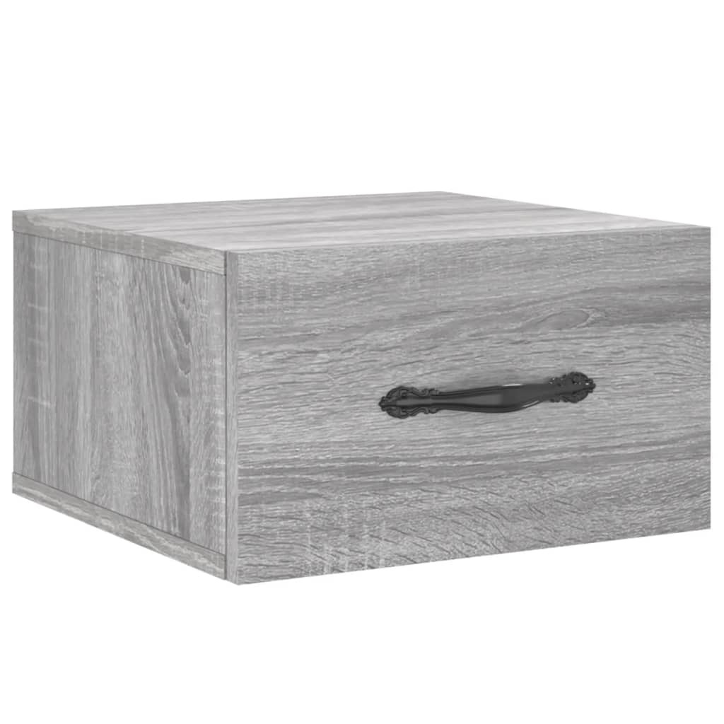 VidaXL Nachtkastje wandgemonteerd 35x35x20 cm grijs sonoma eikenkleur