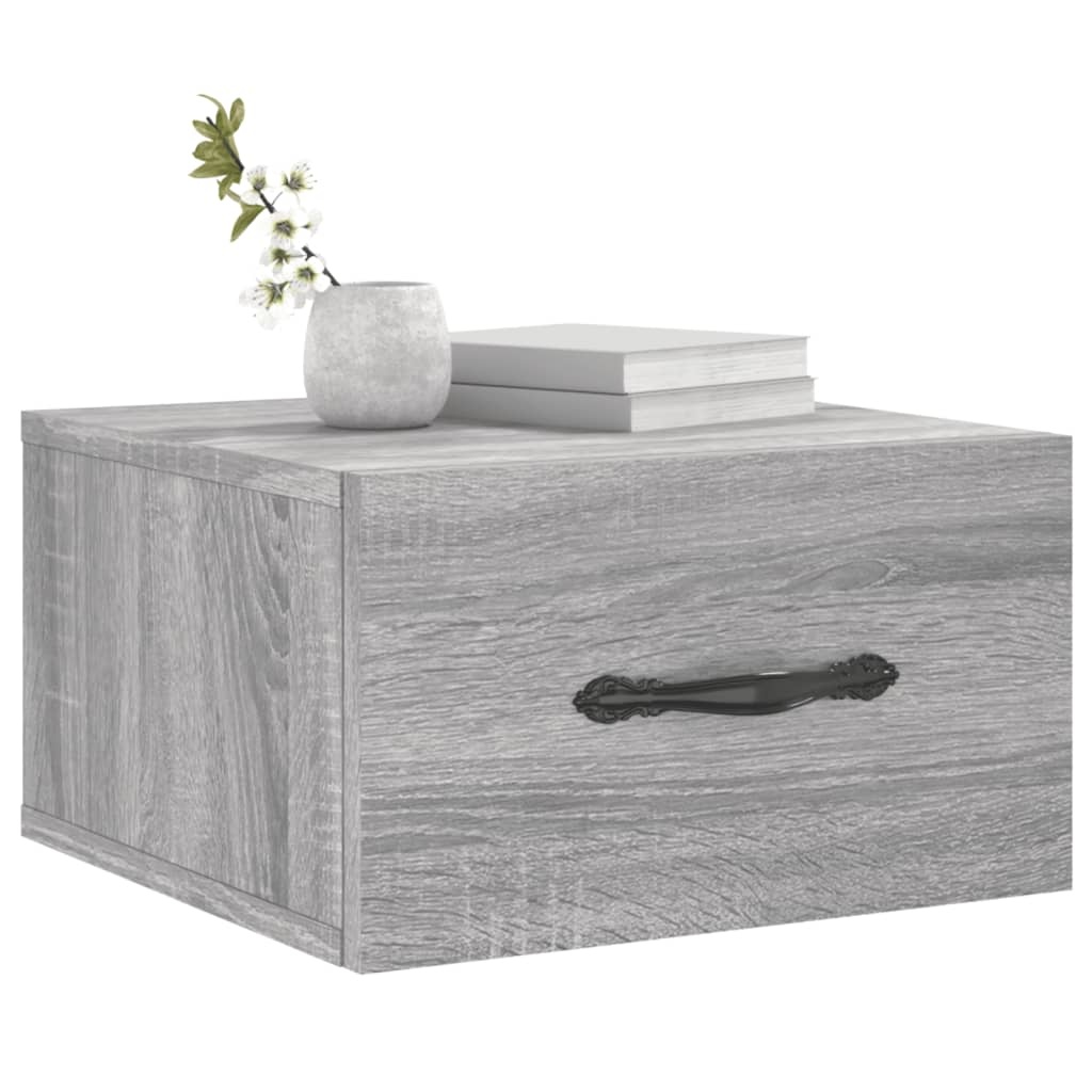 VidaXL Nachtkastje wandgemonteerd 35x35x20 cm grijs sonoma eikenkleur
