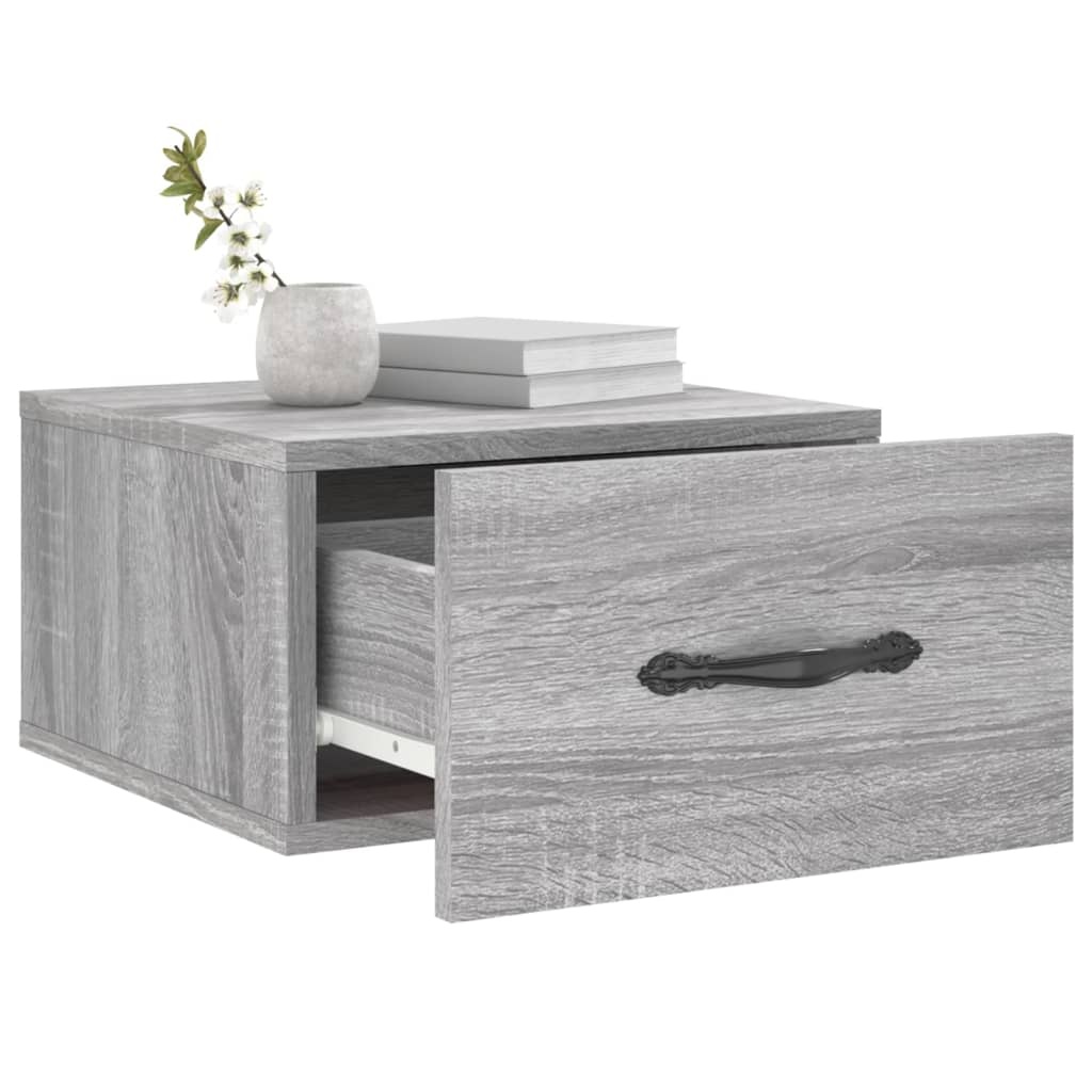 VidaXL Nachtkastje wandgemonteerd 35x35x20 cm grijs sonoma eikenkleur