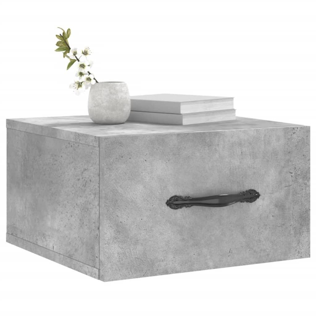 VidaXL Nachtkastjes 2 st wandgemonteerd 35x35x20 cm betongrijs