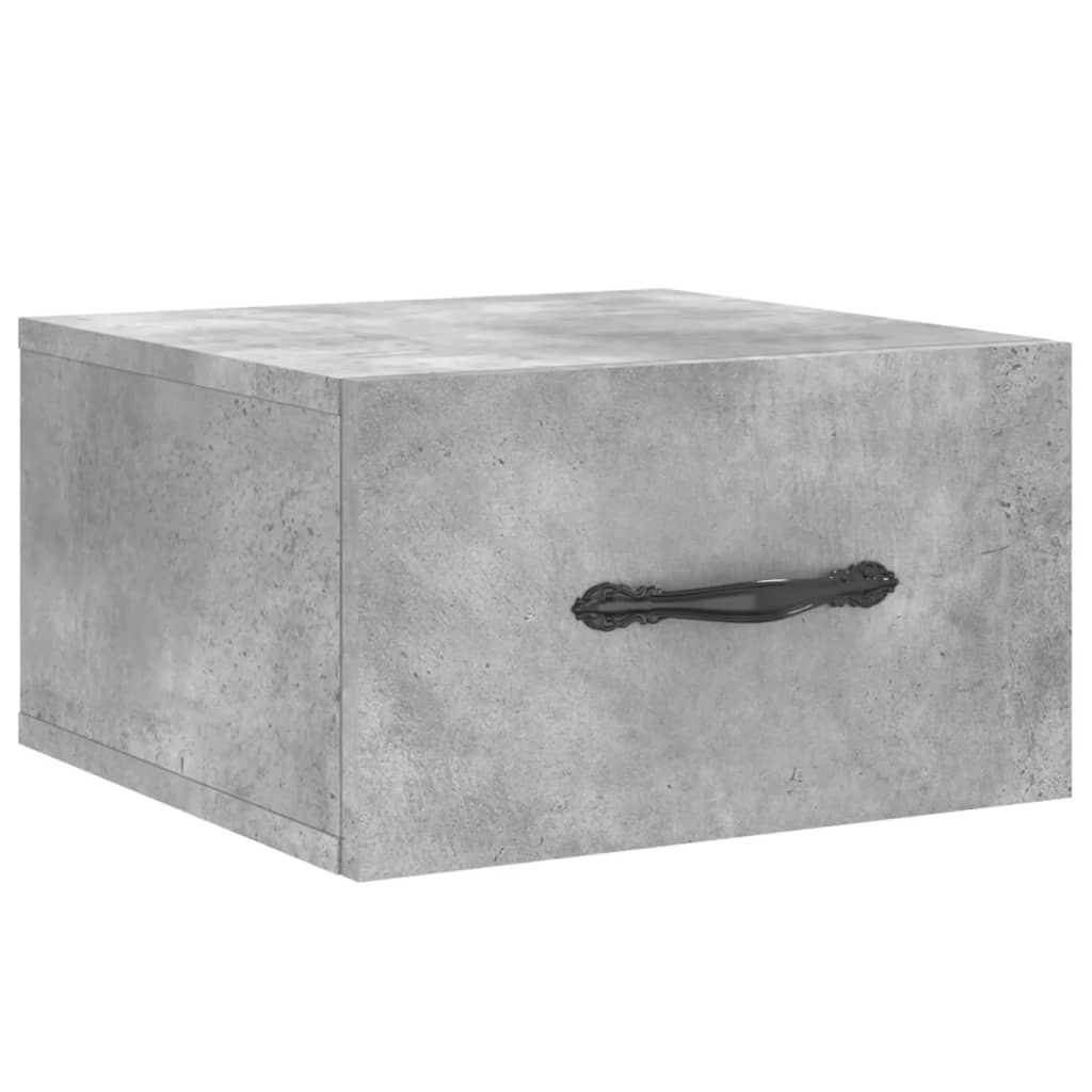 VidaXL Nachtkastjes 2 st wandgemonteerd 35x35x20 cm betongrijs