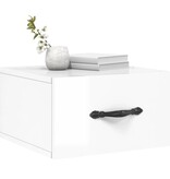 VidaXL Nachtkastjes 2 st wandgemonteerd 35x35x20 cm hoogglans wit