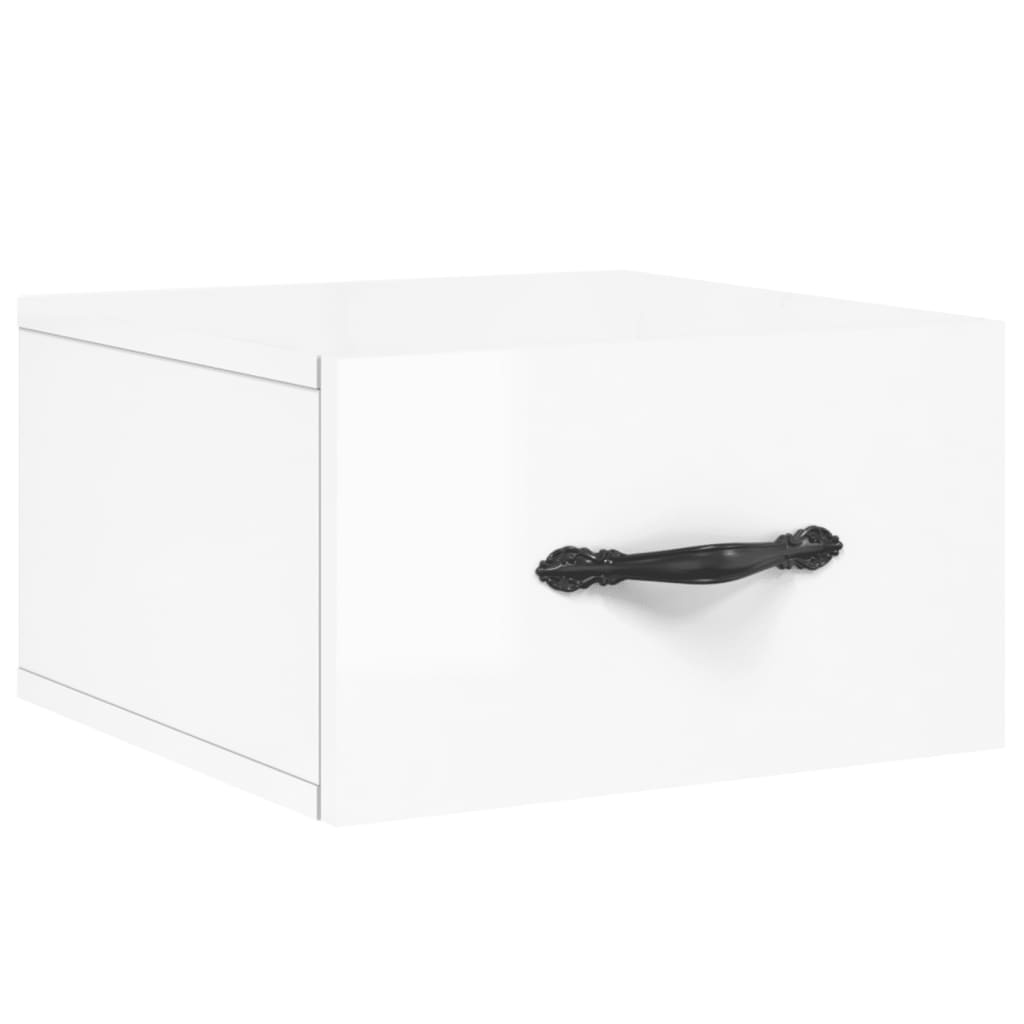VidaXL Nachtkastjes 2 st wandgemonteerd 35x35x20 cm hoogglans wit