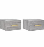 VidaXL Nachtkastjes 2 st wandgemonteerd 35x35x20 cm grijs sonoma eiken
