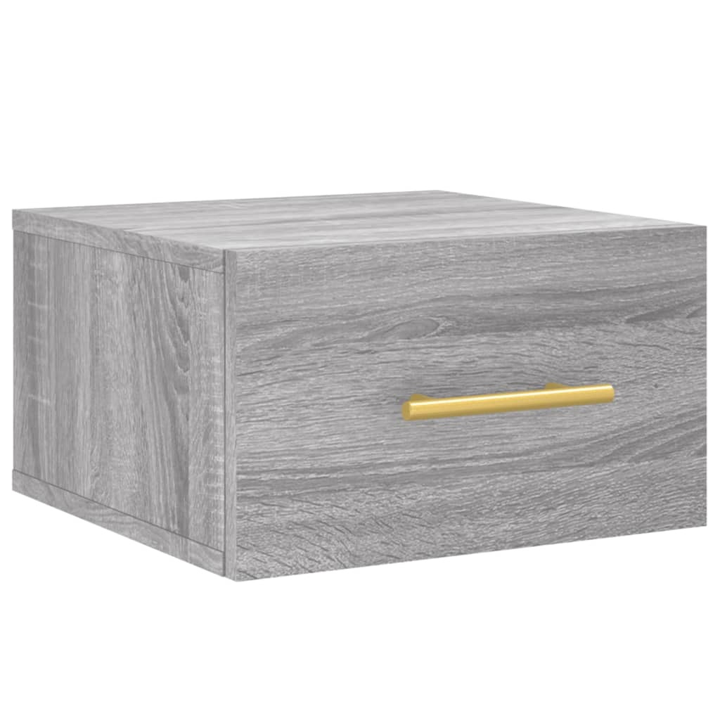 VidaXL Nachtkastjes 2 st wandgemonteerd 35x35x20 cm grijs sonoma eiken