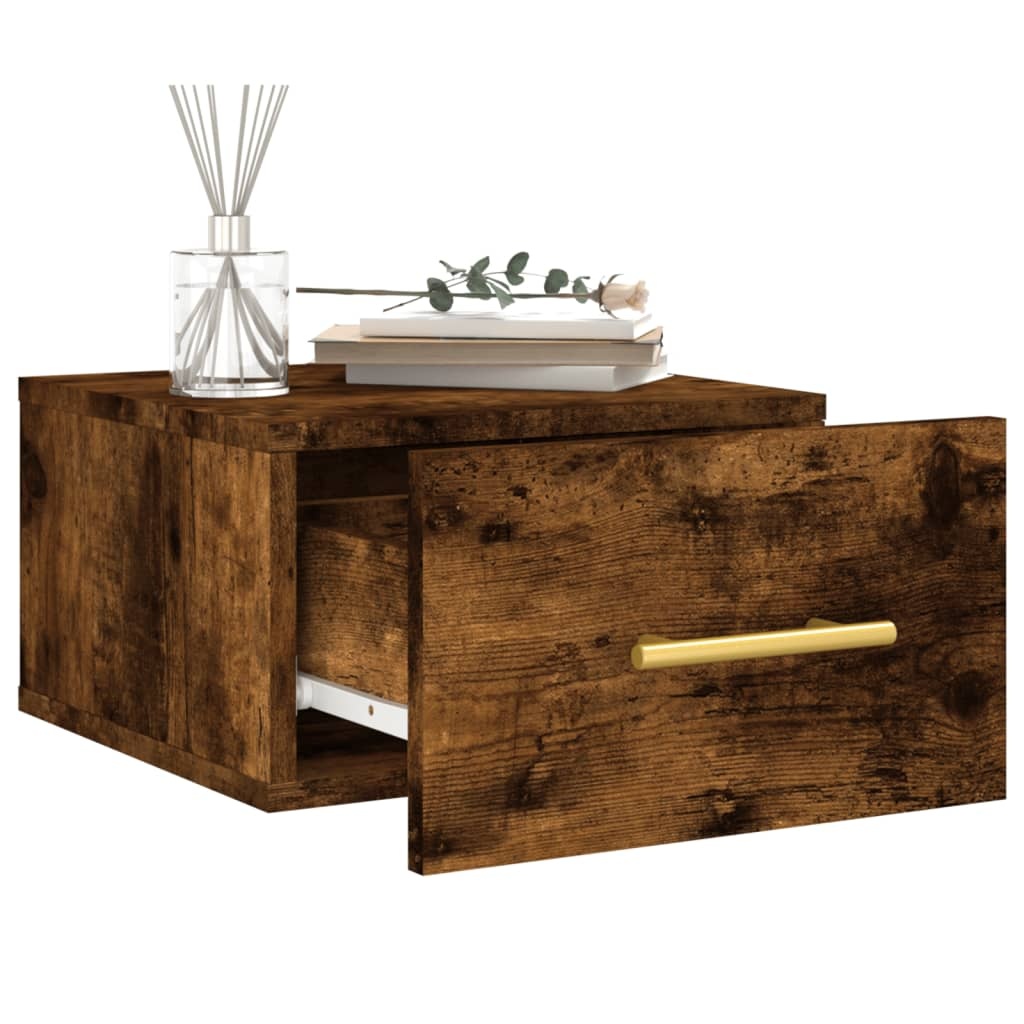 VidaXL Nachtkastjes 2 st wandgemonteerd 35x35x20 cm gerookt eikenkleur