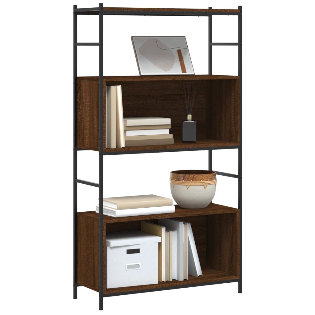 VidaXL Boekenkast 80x30x145,5 cm bewerkt hout en ijzer bruineikenkleur