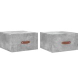VidaXL Nachtkastjes 2 st wandgemonteerd 35x35x20 cm betongrijs