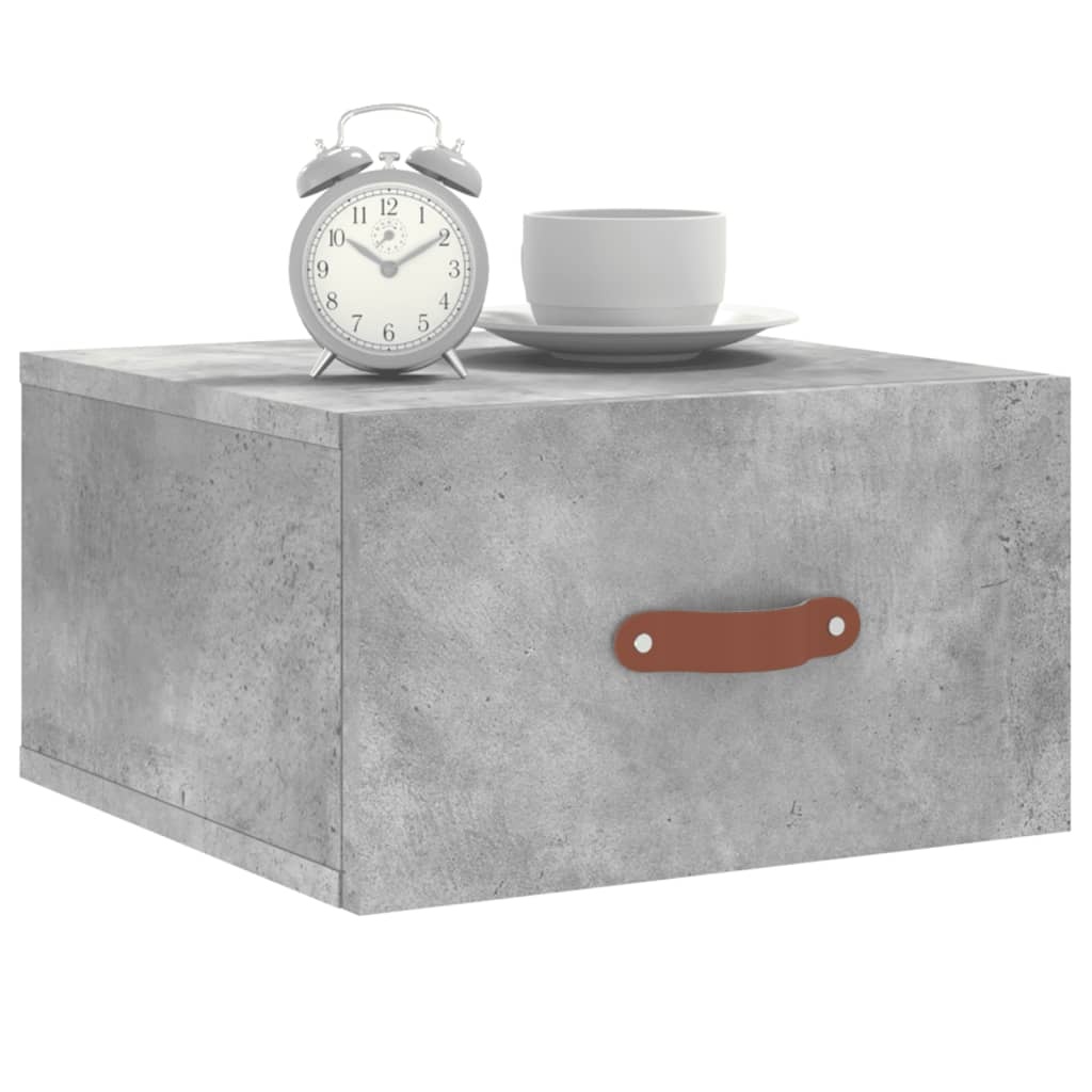 VidaXL Nachtkastjes 2 st wandgemonteerd 35x35x20 cm betongrijs