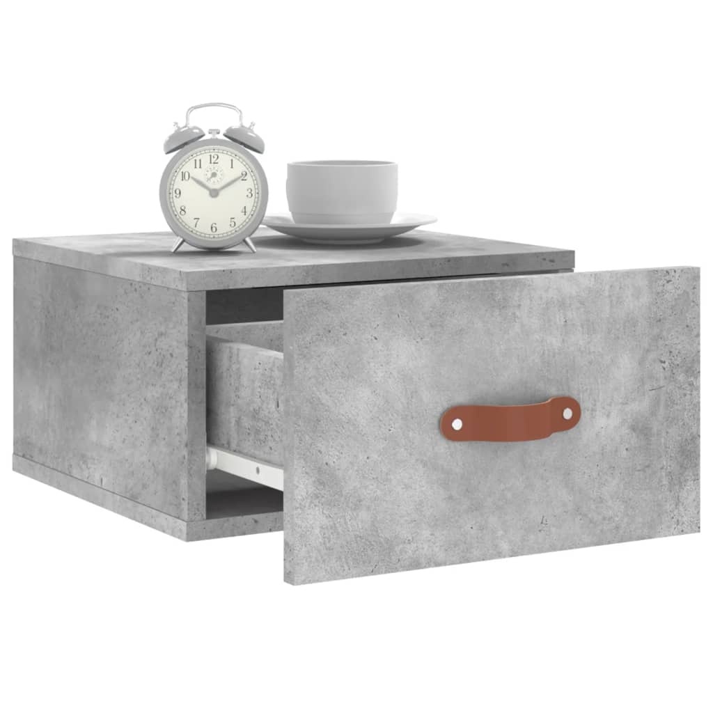 VidaXL Nachtkastjes 2 st wandgemonteerd 35x35x20 cm betongrijs