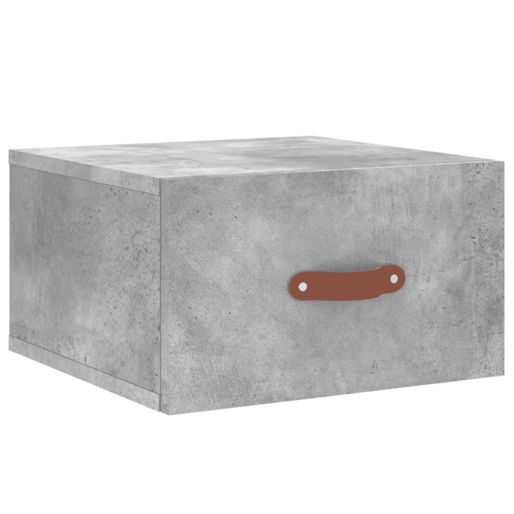 VidaXL Nachtkastjes 2 st wandgemonteerd 35x35x20 cm betongrijs