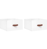 VidaXL Nachtkastjes 2 st wandgemonteerd 35x35x20 cm hoogglans wit