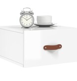 VidaXL Nachtkastjes 2 st wandgemonteerd 35x35x20 cm hoogglans wit