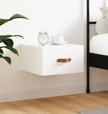 VidaXL Nachtkastje wandgemonteerd 35x35x20 cm hoogglans wit