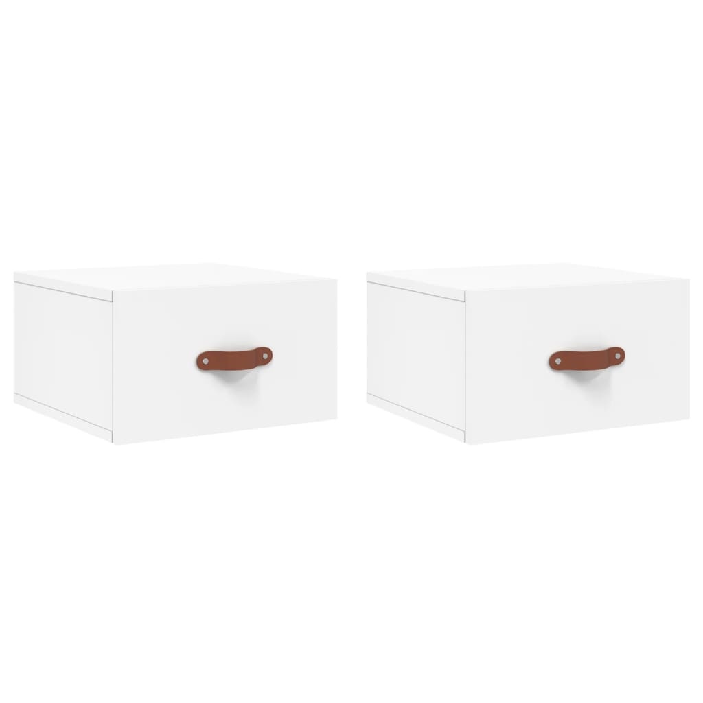 VidaXL Nachtkastjes 2 st wandgemonteerd 35x35x20 cm wit