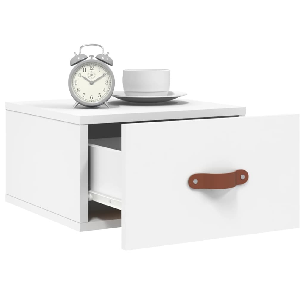 VidaXL Nachtkastjes 2 st wandgemonteerd 35x35x20 cm wit