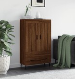 VidaXL Hoge kast 69,5x31x115 cm bewerkt hout bruineikenkleurig
