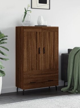 VidaXL Hoge kast 69,5x31x115 cm bewerkt hout bruineikenkleurig